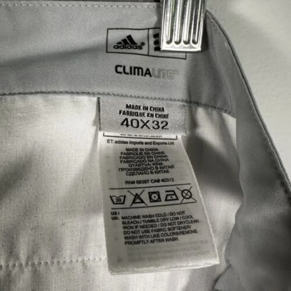Adidas Golf Light Gray‎ Flat Front Climalite Wicking Chino Pants 40 X 32 - Picture 7 of 7
